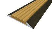 Порог противоскользящий с бежевой вставкой Д15 КД Венге (декорированный) 2,7 м Порог противоскользящий с бежевой вставкой Д15 КД Венге (декорированный) 2,7 м