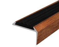 Порог угловой с черной резиновой вставкой Д01 КД Дуб темный 2,7 м Порог угловой с черной резиновой вставкой Д01 КД Дуб темный 2,7 м