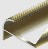 Алюминиевый профиль F-образный для ступеней 12 мм PV57-13 песок блестящий 2,7 м