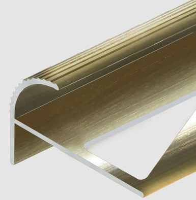 Заказать Алюминиевый профиль F-образный для ступеней 12 мм PV57-13 песок блестящий 2,7 м 
