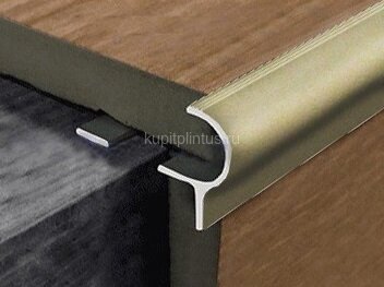 Заказать Алюминиевый F-профиль для ступеней 10 мм с рифлением PV50-16 титан матовый 2,7 м Заказать Алюминиевый F-профиль для ступеней 10 мм с рифлением PV50-16 титан матовый 2,7 м