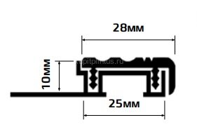 Заказать Порог под кафельную плитку из алюминия с вставкой ПВХ 28 мм Коричневый 2,5 м Заказать Порог под кафельную плитку из алюминия с вставкой ПВХ 28 мм Коричневый 2,5 м