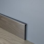 Плинтус с кабель-каналом из нержавеющей стали Н40 SG Серебро глянец 2,5 м