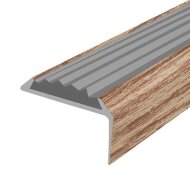 Порог угловой с серой резиновой вставкой Д01 КД Дуб светлый 2,7 м Порог угловой с серой резиновой вставкой Д01 КД Дуб светлый 2,7 м