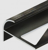 Алюминиевый профиль F-образный для ступеней 12 мм PV57-18 черный матовый 2,7 м