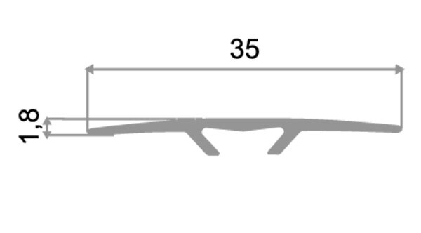 Заказать Порог одноуровневый из алюминия ПО-35 серебро матовое 2,7 м Заказать Порог одноуровневый из алюминия ПО-35 серебро матовое 2,7 м