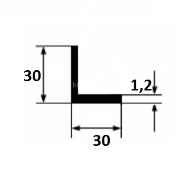 Заказать Алюминиевый уголок анодированный серебро 30х30х1,2 мм 3 м Заказать Алюминиевый уголок анодированный серебро 30х30х1,2 мм 3 м