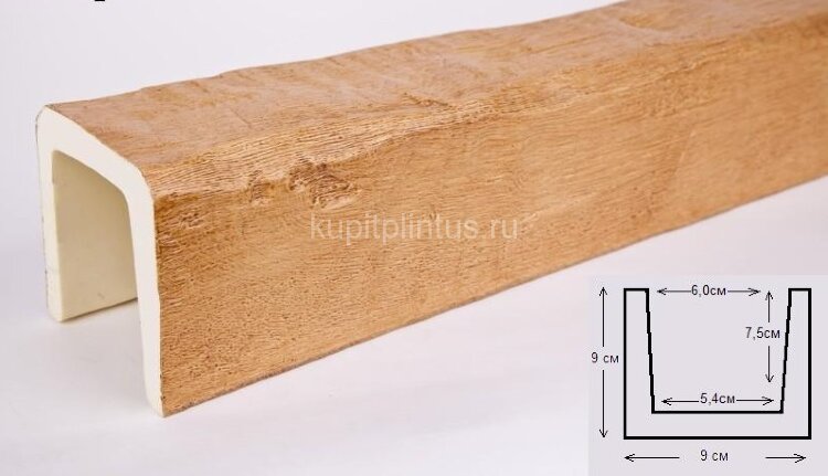 Заказать Балка из полиуретана 9х9 см Уникс Классика Б9 Орех 2 м 