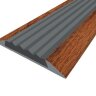 Заказать Порог противоскользящий с серой вставкой Д15 КД Дуб темный (декорированный) 2,7 м 