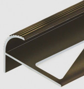 Алюминиевый профиль F-образный для ступеней 12 мм PV57-10 коричневый матовый 2,7 м