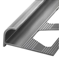 Профиль алюминиевый С-образный ПО-10 серебро матовое браш 2,7 м