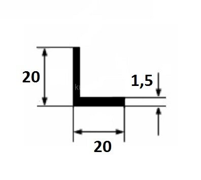 Заказать Алюминиевый уголок анодированный серебро 20х20х1,5 мм 3 м Заказать Алюминиевый уголок анодированный серебро 20х20х1,5 мм 3 м