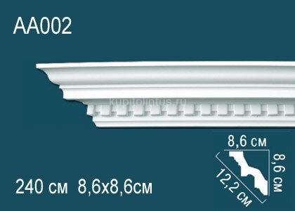Заказать Потолочный плинтус с орнаментом Перфект AA002 86х122х86 мм 2,4 м Заказать Потолочный плинтус с орнаментом Перфект AA002 86х122х86 мм 2,4 м