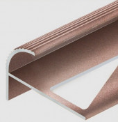 Алюминиевый профиль F-образный для ступеней 12 мм PV57-14 розовый матовый 2,7 м