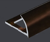 C-образный алюминиевый профиль для плитки 8 мм PV16-11 коричневый блестящий 2,7 м