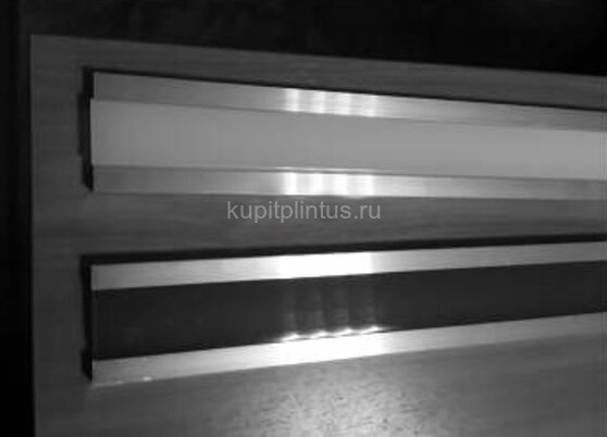 Заказать Алюминиевый плинтус напольный под LED подсветку 60 мм ПТ-61 LED серебро (профиль и экран) 3 м 