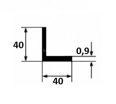 Заказать Алюминиевый уголок анодированный серебро 40х40х0,9 мм 3 м Заказать Алюминиевый уголок анодированный серебро 40х40х0,9 мм 3 м