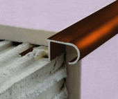 Алюминиевый профиль для ступеней овальный (ZET OWAL) с рифлением 10 мм PV49-11 коричневый блестящий 2,7 м