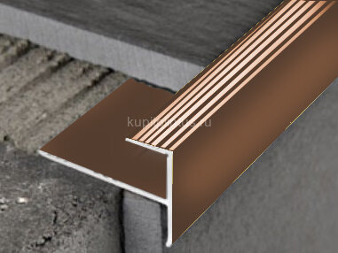 Заказать Профиль лестничный F-образный алюминий PV53-07 бронза блестящая 2,7 м 