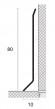 Заказать Плинтус для пола из нержавеющей стали SY044-80H SG Серебро глянец 2,5 м 