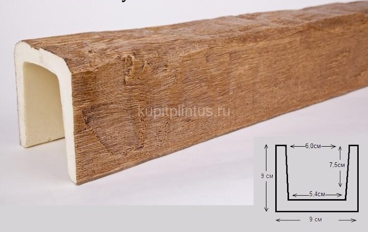 Заказать Балка из полиуретана 9х9 см Уникс Классика Б9 Светлый дуб 2 м Заказать Балка из полиуретана 9х9 см Уникс Классика Б9 Светлый дуб 2 м