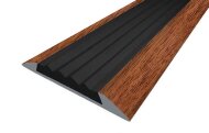 Порог противоскользящий с черной вставкой Д15 КД Дуб темный (декорированный) 2,7 м