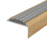 Порог угловой с серой резиновой вставкой Д01 КД Бук светлый 2,7 м Порог угловой с серой резиновой вставкой Д01 КД Бук светлый 2,7 м