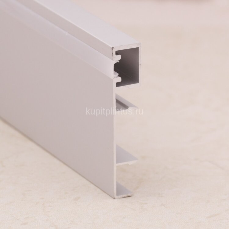 Заказать Алюминиевый напольный плинтус с подсветкой 50х10 мм ПЛС-50-02/270 серебро матовое 2.7 м Заказать Алюминиевый напольный плинтус с подсветкой 50х10 мм ПЛС-50-02/270 серебро матовое 2.7 м