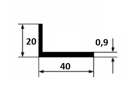 Заказать Алюминиевый уголок анодированный серебро 20х40х0,9 мм 3 м Заказать Алюминиевый уголок анодированный серебро 20х40х0,9 мм 3 м