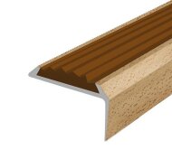 Порог угловой с коричневой резиновой вставкой Д01 КД Бук светлый 2,7 м Порог угловой с коричневой резиновой вставкой Д01 КД Бук светлый 2,7 м