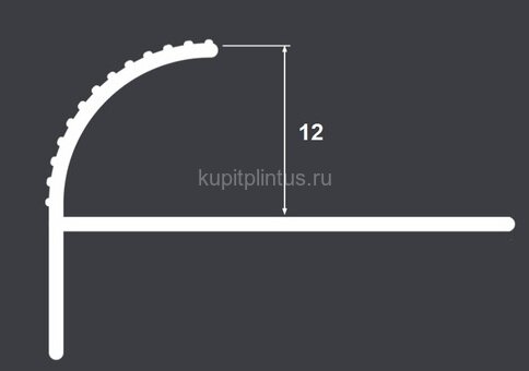 Заказать Алюминиевый профиль F-образный для ступеней 12 мм PV57-01 полированный 2,7 м 
