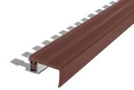 Противоскользящий закладной гибкий профиль FlexStep 25 мм FS-25 темно-коричневый 2,7 м