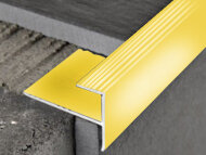 Профиль лестничный F-образный алюминий PV53-05 золото блестящее 2,7 м Профиль лестничный F-образный алюминий PV53-05 золото блестящее 2,7 м