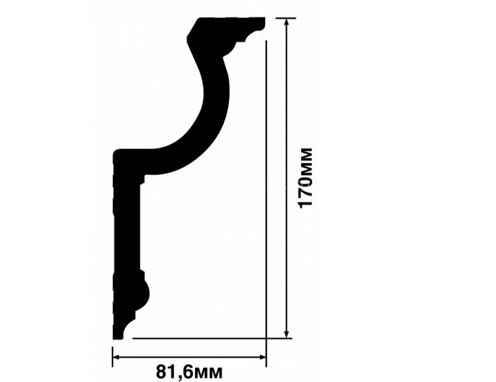 Заказать Потолочный плинтус 81,6х170 мм Hiwood A188 белый 2м Заказать Потолочный плинтус 81,6х170 мм Hiwood A188 белый 2м