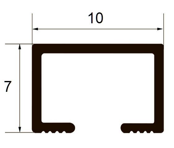 Заказать Алюминиевый П-профиль 7х10 мм Б-7 серебро люкс браш 3 м 