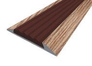 Порог противоскользящий с коричневой вставкой Д15 КД Дуб светлый (декорированный) 2,7 м