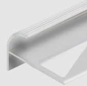 Алюминиевый профиль F-образный для ступеней 12 мм PV57-00 натуральный 2,7 м