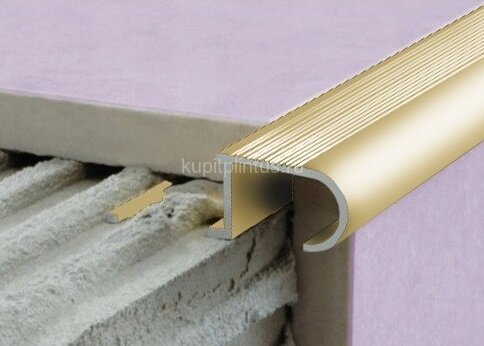 Заказать Алюминиевый профиль для ступеней овальный (ZET OWAL) с рифлением 10 мм PV49-13 песок блестящий 2,7 м Заказать Алюминиевый профиль для ступеней овальный (ZET OWAL) с рифлением 10 мм PV49-13 песок блестящий 2,7 м