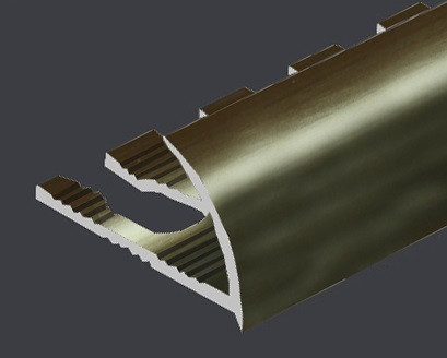 Заказать Гибкий C-образный профиль для плитки 10 мм PV20-17 титан блестящий 2,7 м 