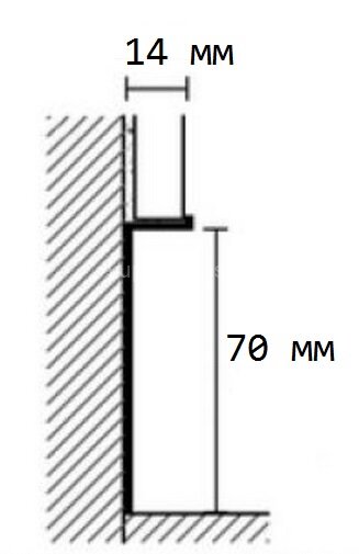 Заказать Алюминиевый плинтус к гипсокартону 70х14 мм ПБ-70х14 черный 3 м 