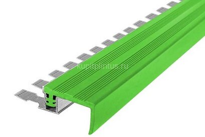 Заказать Противоскользящий закладной гибкий профиль FlexStep 25 мм FS-25 зеленый 2,7 м 
