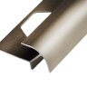 Алюминиевый профиль угловой под плитку закладной ПО-10х10 Бронза светлая глянец 2,7 м