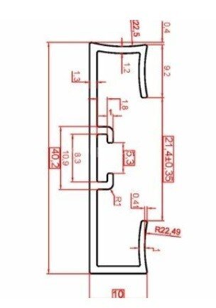 Заказать Напольный плинтус алюминиевый 40 мм Евротрим C-40 4036 черный 2,95 м 