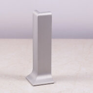 Уголок наружний металлический для плинтуса ПЛ-150 Серебро матовое