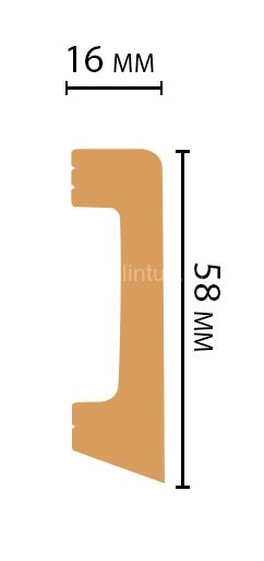 Заказать Напольный плинтус Decomaster D234-433 ШК/15 из полистирола 58х16х2400 мм 