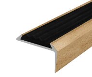 Порог угловой с черной резиновой вставкой Д01 КД Бук светлый 2,7 м Порог угловой с черной резиновой вставкой Д01 КД Бук светлый 2,7 м