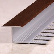 Алюминиевый профиль Т-образный 16 мм Т-16 КД Махагон 2,7 м