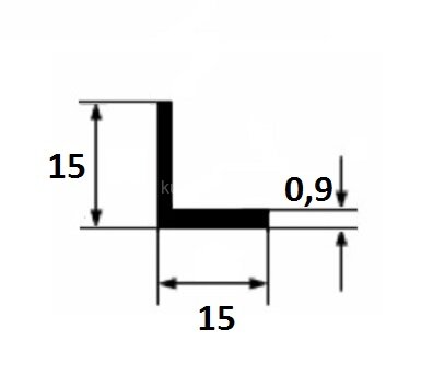 Заказать Алюминиевый уголок анодированный серебро 15х15х0,9 мм 3 м Заказать Алюминиевый уголок анодированный серебро 15х15х0,9 мм 3 м