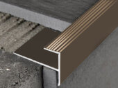 Профиль лестничный F-образный алюминий PV53-06 бронза матовая 2,7 м