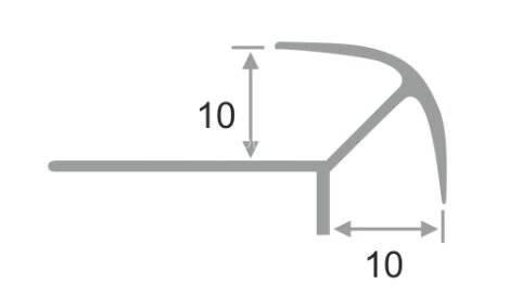Заказать Алюминиевый профиль угловой под плитку закладной ПО-10х10 Черный матовый 2,7 м 